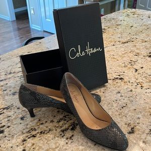 Cole Haan Nike Air Clair Faux Snakeskin Grey Pumps
